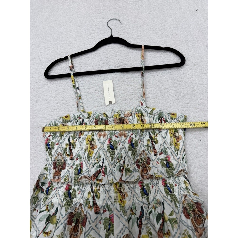 Anthropologie Midi Dress Yellow Floral Smock Peplum Preppy Boho Vacay Medium NWT - Picture 6 of 12